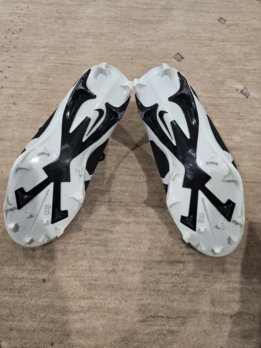 Nike Black and White Alpha Youth Football Cleats